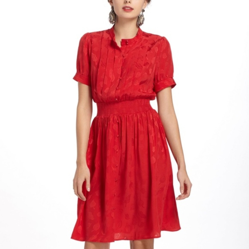 Anthropologie Maple Crimson Social Dress - Picture 1 of 7